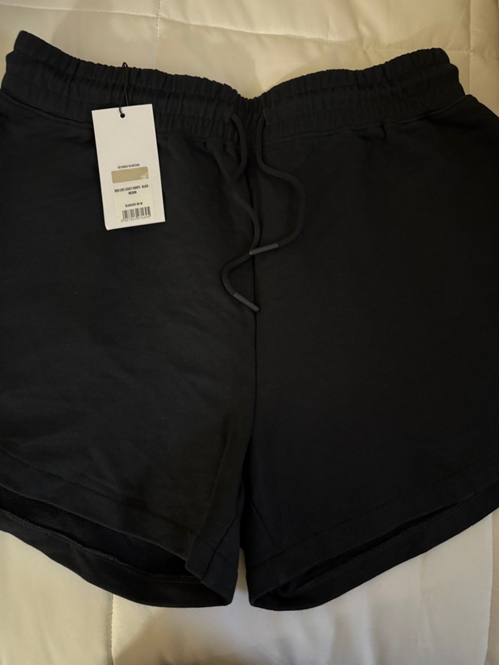 Zara Black Elastic Waist Drawstring Shorts